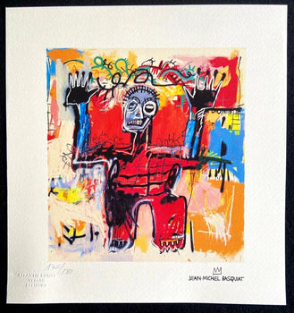 Jean Michel Basquiat Lithograph Coa Signed Numbered In Pencil