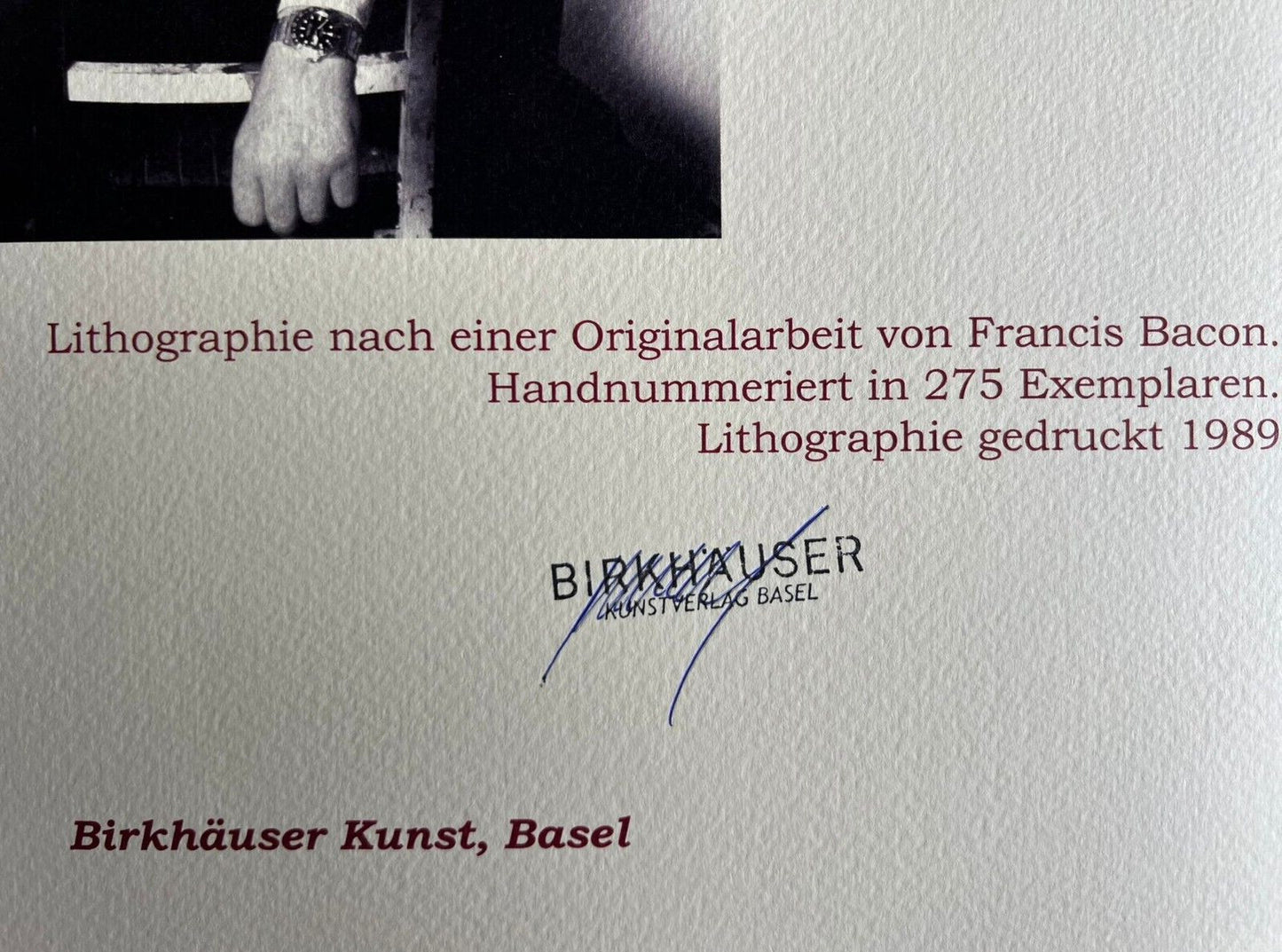 Francis Bacon Lithograph Coa Signed Pen Numbered Pencil Limited 275