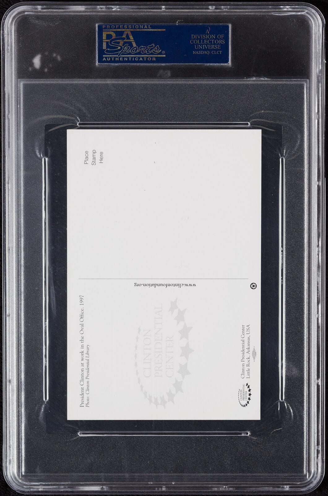 Bill Clinton Signed Oval Office Postcard Psa/Dna