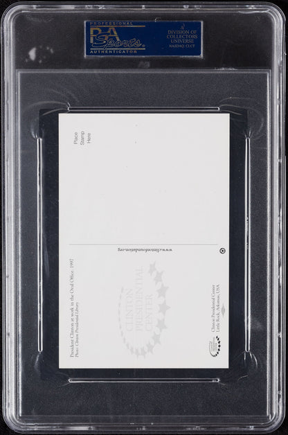 Bill Clinton Signed Oval Office Postcard Psa/Dna
