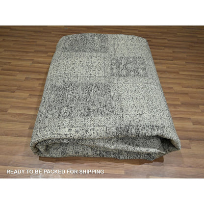 10'2"X14' Beige Ancient Garden Design Hand Knotted Pure Wool Oriental Rug