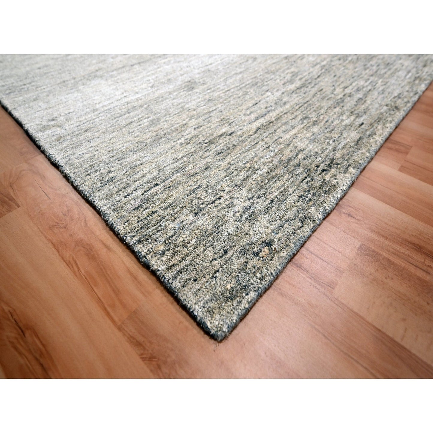 9'1"x11'10" Warm Taupe Plain Solid Design Pure Sari Silk Hand Knotted Rug