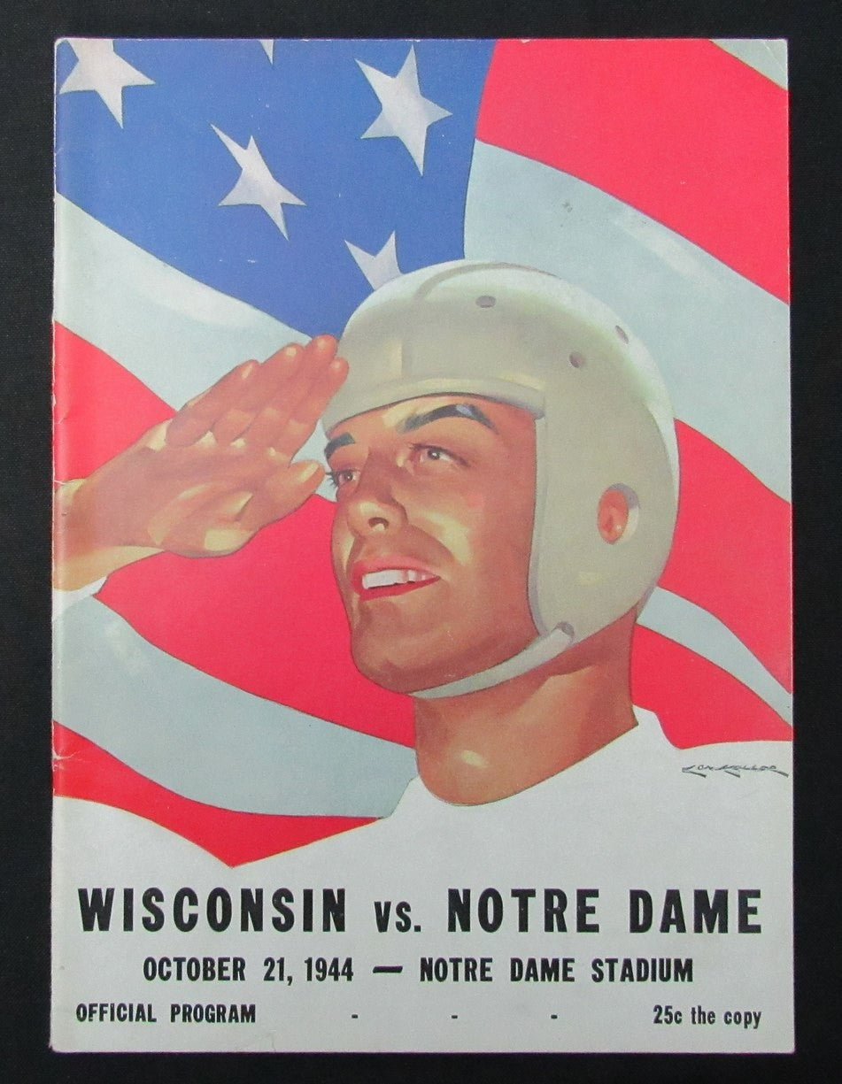 10/21/1944 Wisconsin Vs. Notre Dame College Program 185934