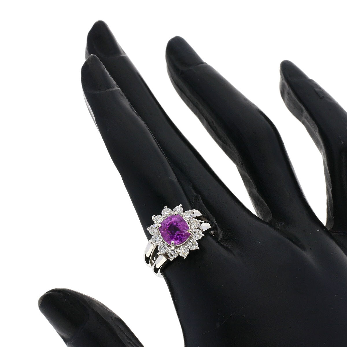 2.17Ct Pink Sapphire Ring Platinum Pt900 11G
