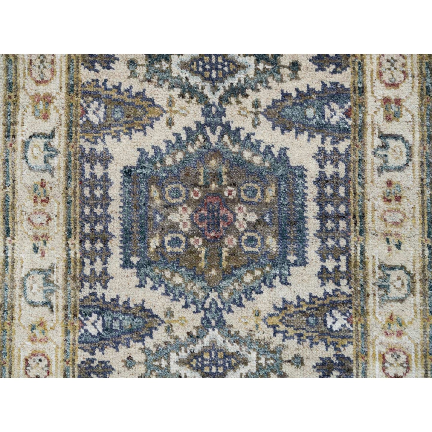 2'5"X8'1" Ivory Reimagined Viss Design Wool Hand Knotted Runner Rug
