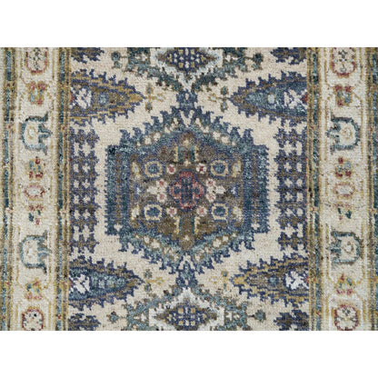 2'5"X8'1" Ivory Reimagined Viss Design Wool Hand Knotted Runner Rug