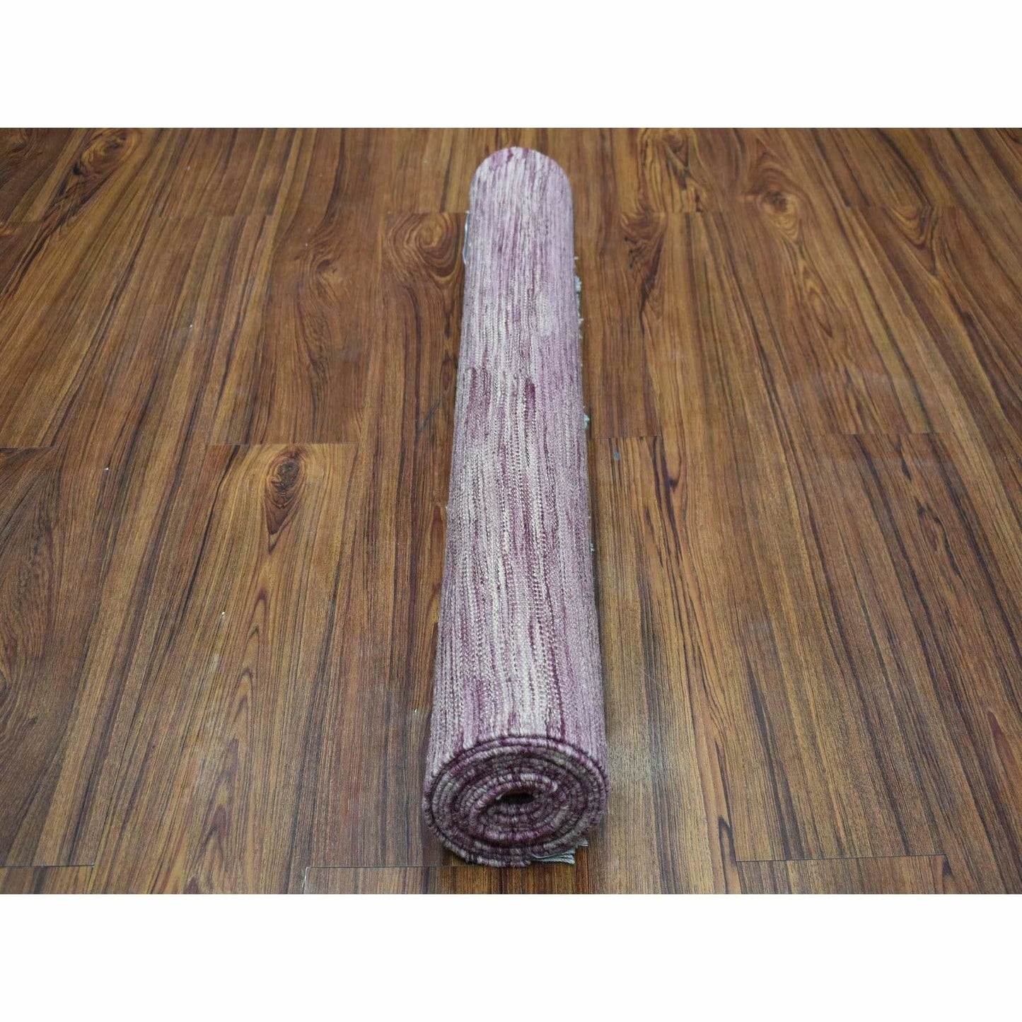 2'8"X10' Lavender Reversible Kilim Pure Wool Hand Woven Runner Rug