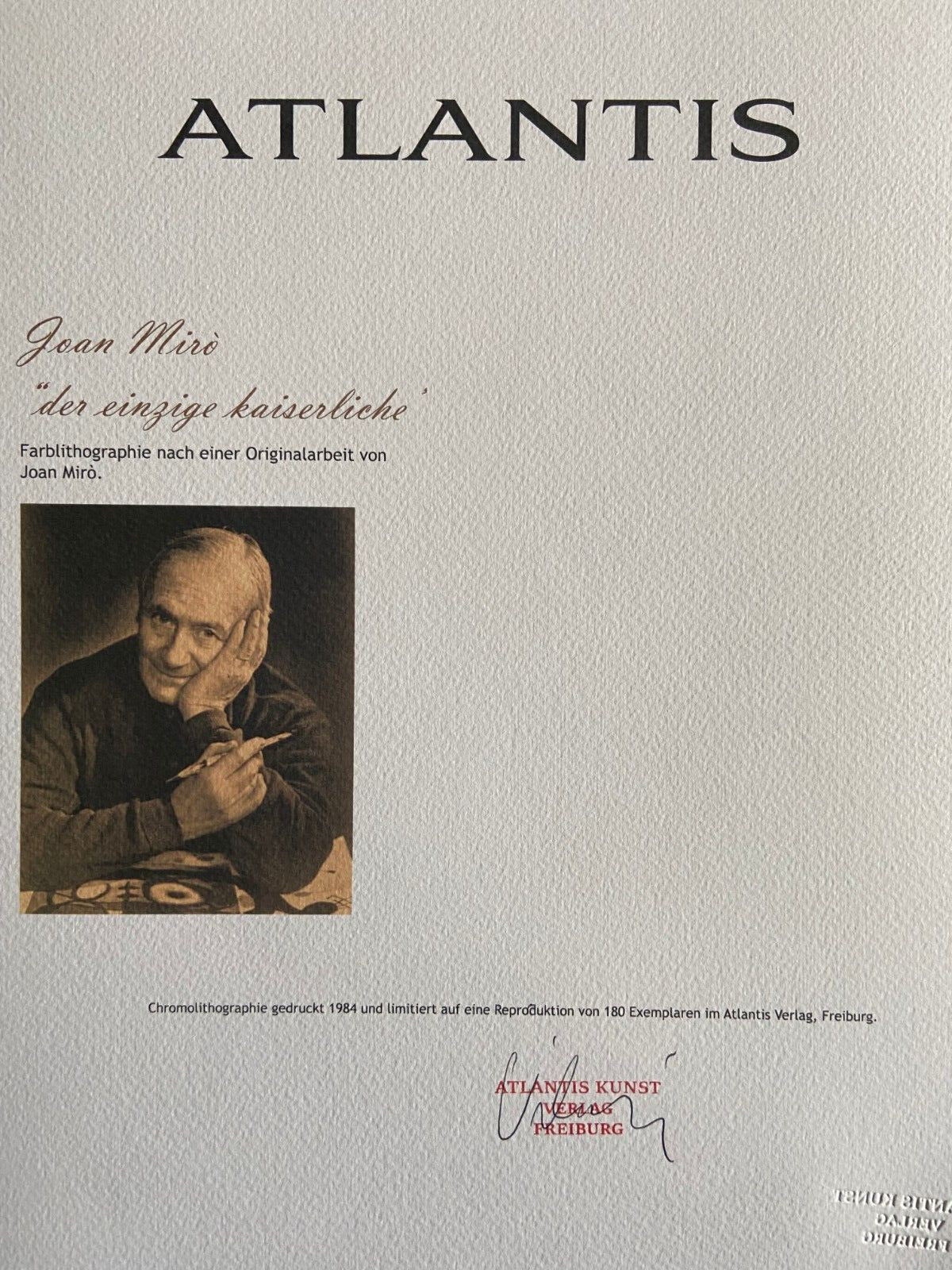 Joan Mir Lithograph Coa Signed Op Numbered In Pencil