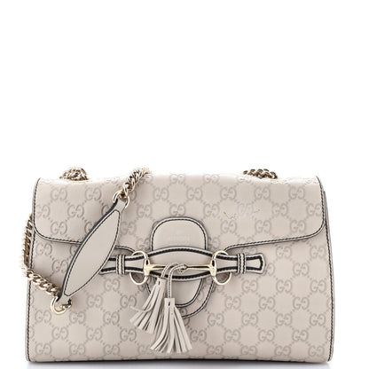 Gucci Emily Chain Flap Bag Guccissima Leather Medium