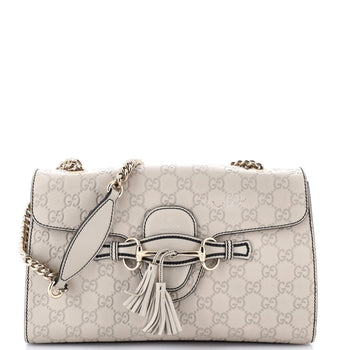 Gucci Emily Chain Flap Bag Guccissima Leather Medium