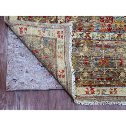 7'10"X9'6" Brown 14Th Century Mamluk Dynasty Design Wool Hand Knotted Rug