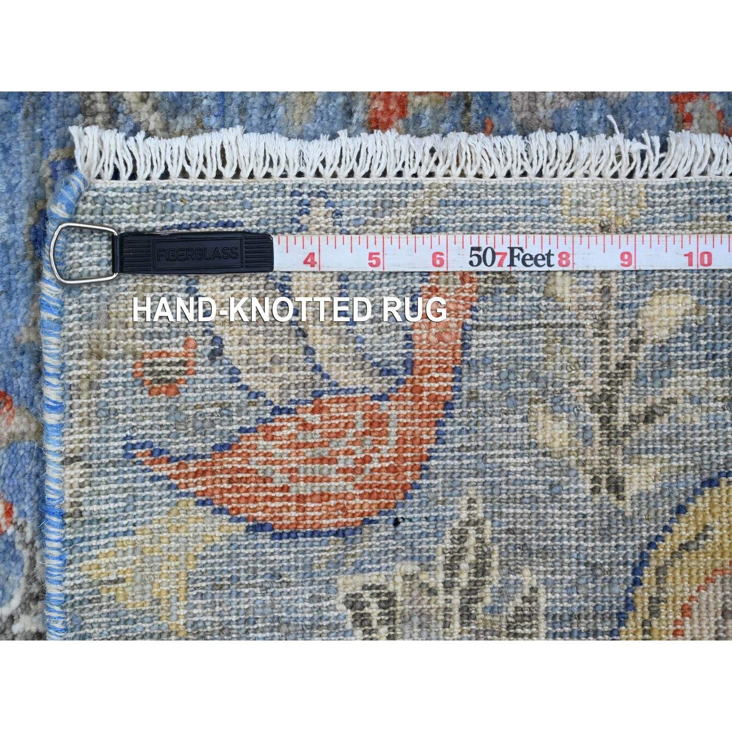 Rug 2'x3' Blue Afghan Peshawar Birds Design Soft Wool Hand Knotted Mat