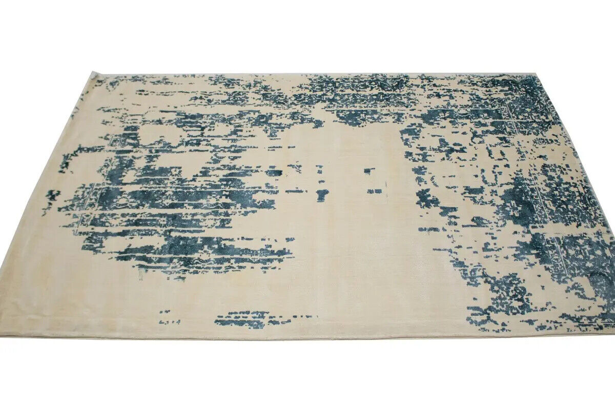 Muted Slate Blue Distressed Floral 4X6