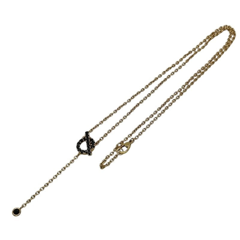Hermes Finesse Black Spinel Necklace K18 Gold Black Spinel
