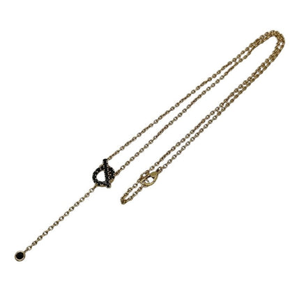 Hermes Finesse Black Spinel Necklace K18 Gold Black Spinel