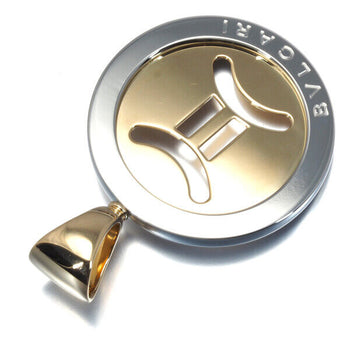 Bvlgari Pendant Pisces Tondo Zodiac 18K 750 Yellow Gold/Stainless Steel