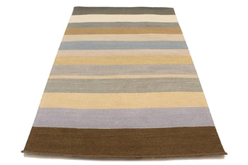 Hand-Tufted Multicolored Stripes Modern Design