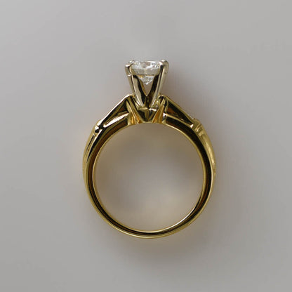 14K Yellow Gold Diamond Engagement Ring, .75Ct