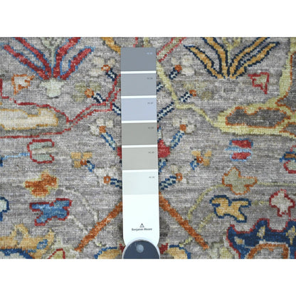 3'X10'10" Gray Bijar Garus Design Hand Knotted Wool Runner Oriental Rug