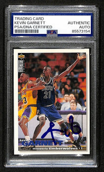 Kevin Garnett Hof Signed/Auto On Card 1995-96 Upper Deck Rc Card #275 Psa/Dna2