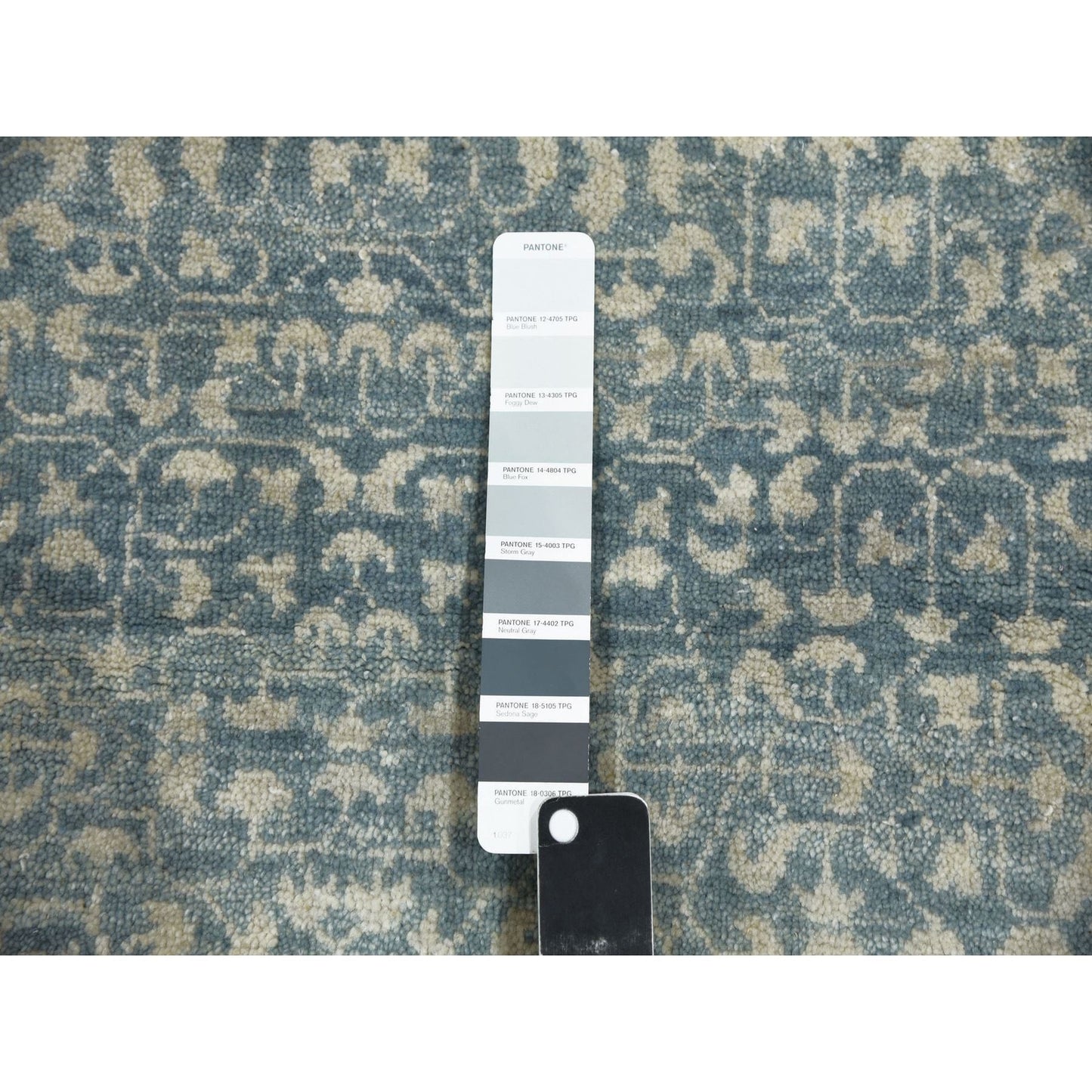 3'1"X5'1" Blue Modern Design Organic Wool Hand Knotted Oriental Rug