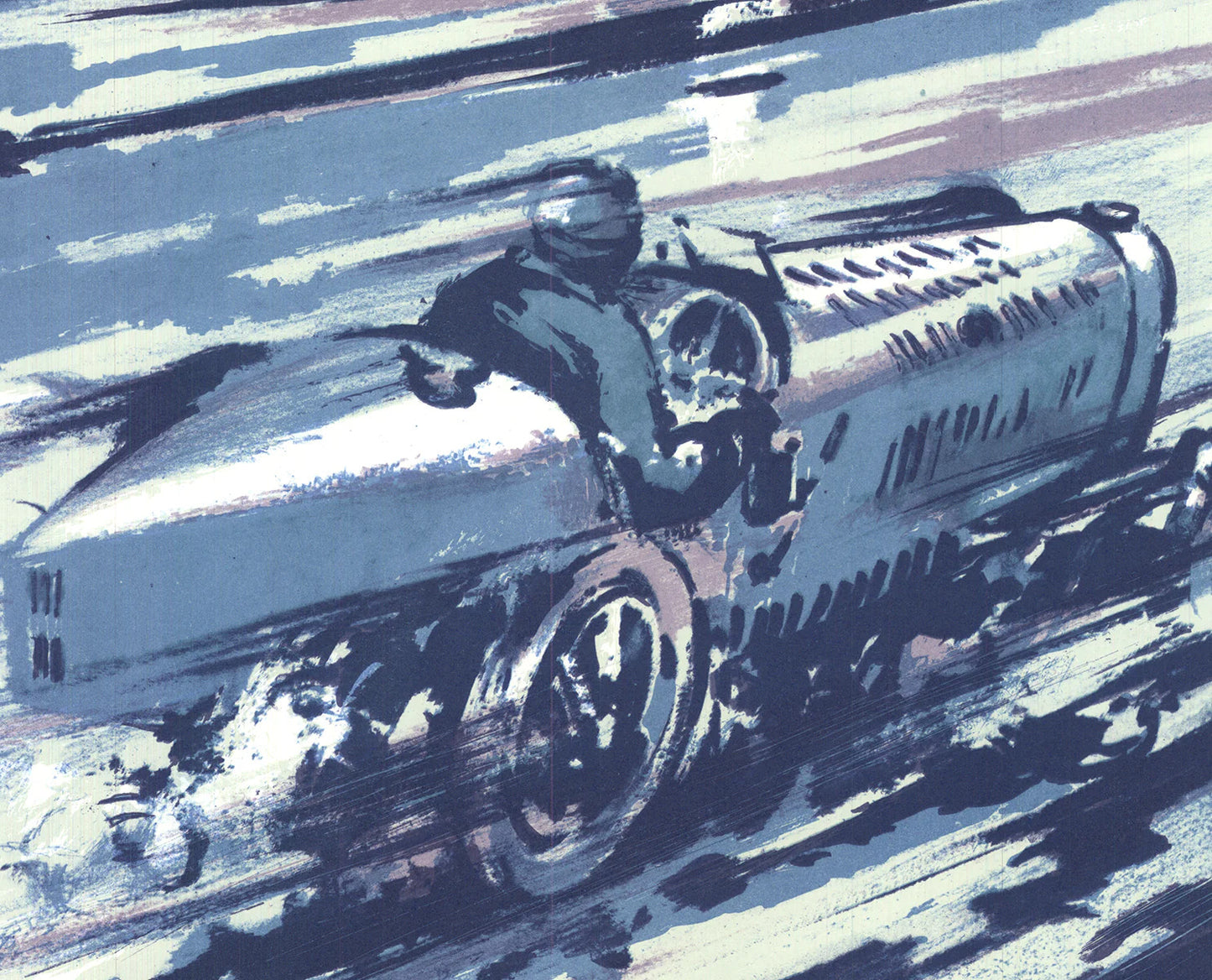 Philippe Moutard-Martin Bugatti 35 " Offset Lithograph Contemporary