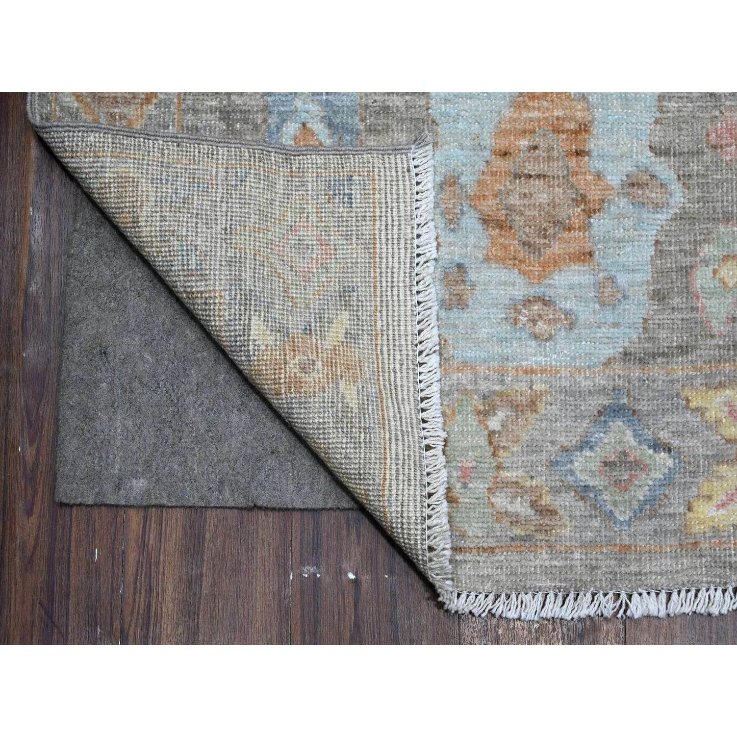 8'X9'8" Anvil Gray Extra Soft Wool Weft Afghan Angora Oushak Oriental Rug