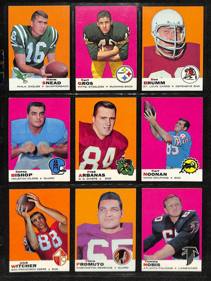 1969 Topps Football Card Complete Set (1-263) Csonka Rc Namath Unitas 197413