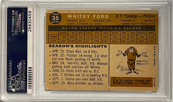 Whitey Ford Autographed 1960 Topps Card #35 (Psa)