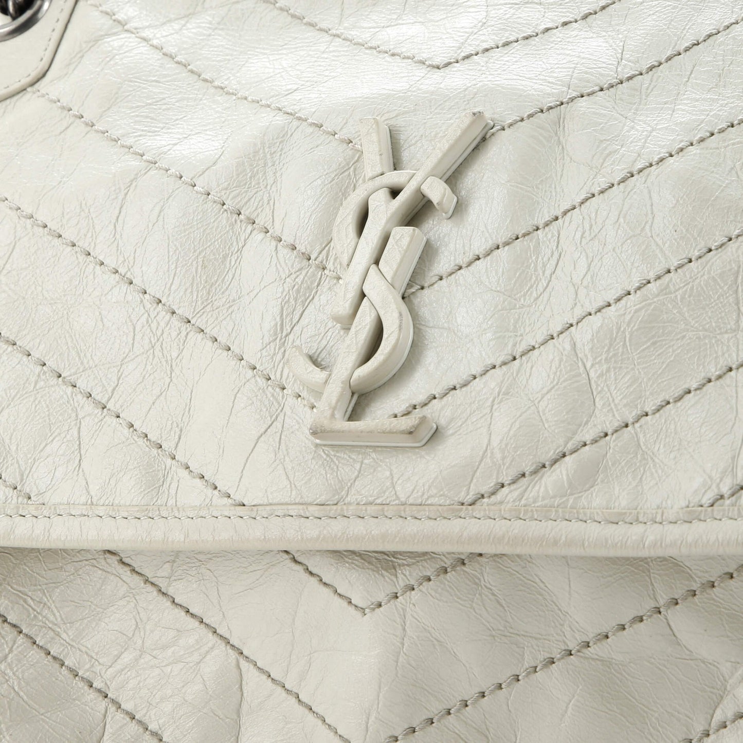 Saint Laurent Niki Chain Flap Bag Matelasse Chevron Leather Medium