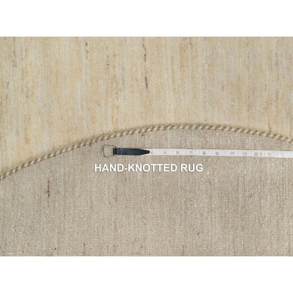 5'X5' White Modern Plain Design Lori Buft All Wool Hand Knotted Round Rug