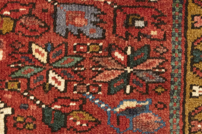Handmade Vintage Tribal Geometric Area Rug Rusty