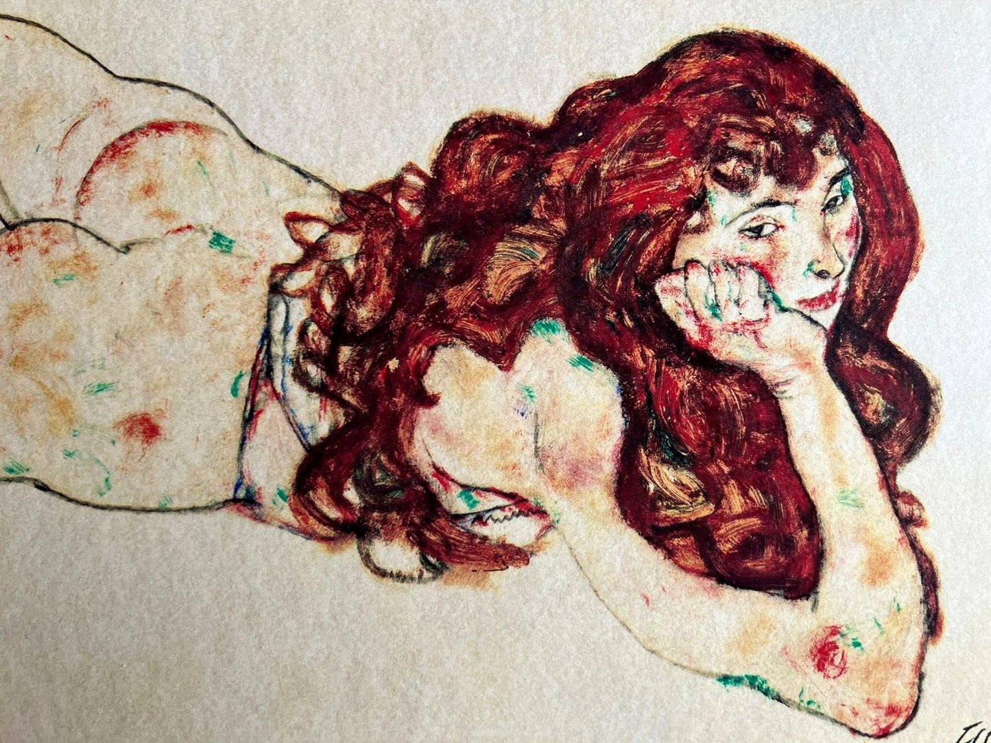 Egon Schiele Lithograph From An Painting Coa Signed In Pen Numbered