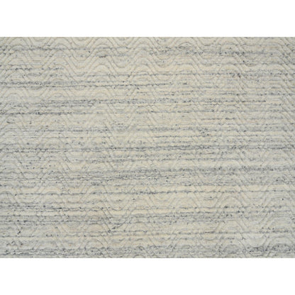5'10"X5'10" Beige Modern Design Hand Loomed Wool Round Rug