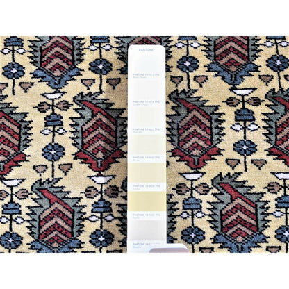 2'10"X13'2" Ivory Tribal Northwest Farsian Wool Hand Knotted Runner Rug