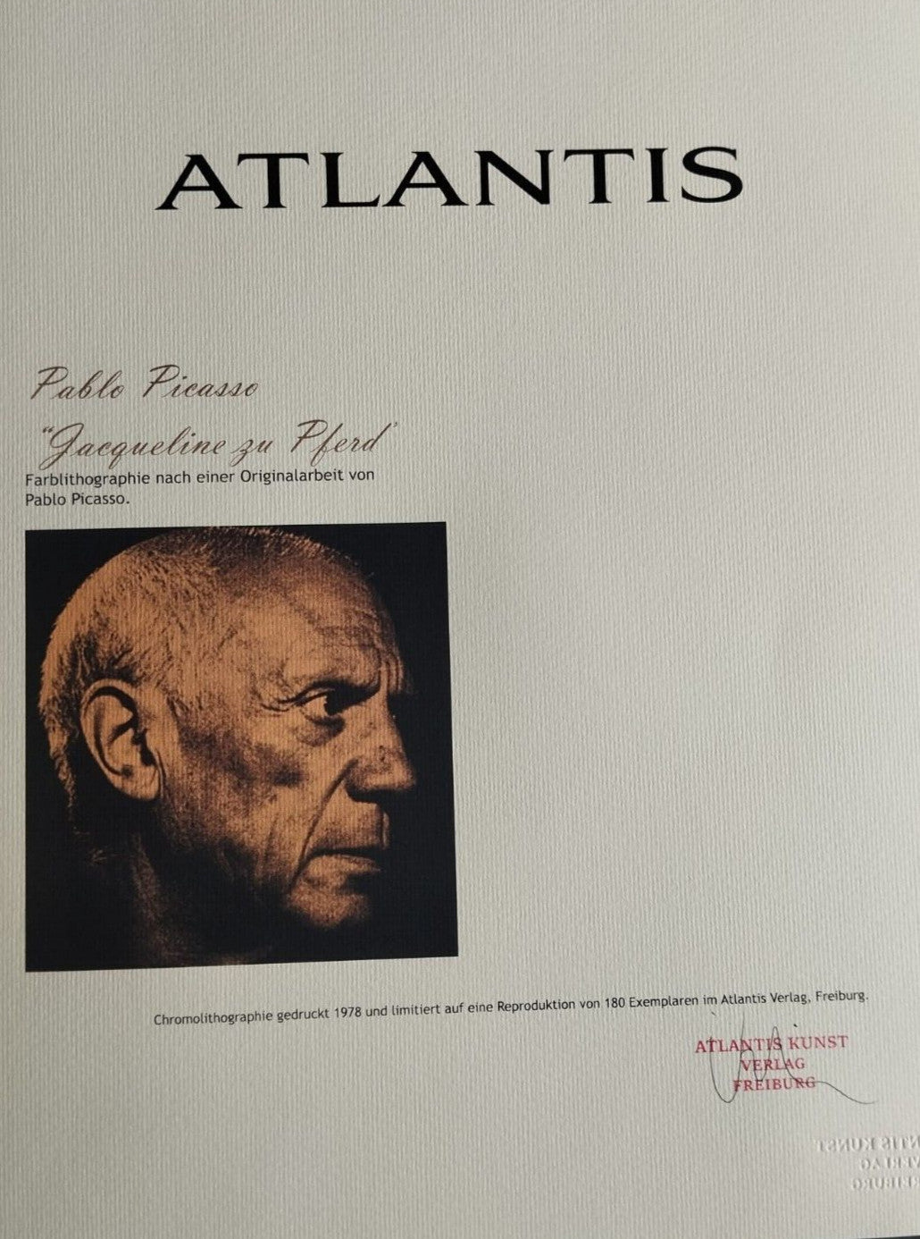 Pablo Picasso Lithograph 180 Ex