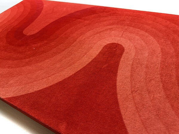 Vintage Verner Panton Mira X Kurven 23In Red Wall Art Board Fabric Mid Century
