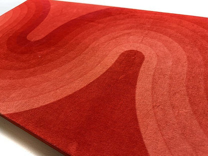 Vintage Verner Panton Mira X Kurven 23In Red Wall Art Board Fabric Mid Century