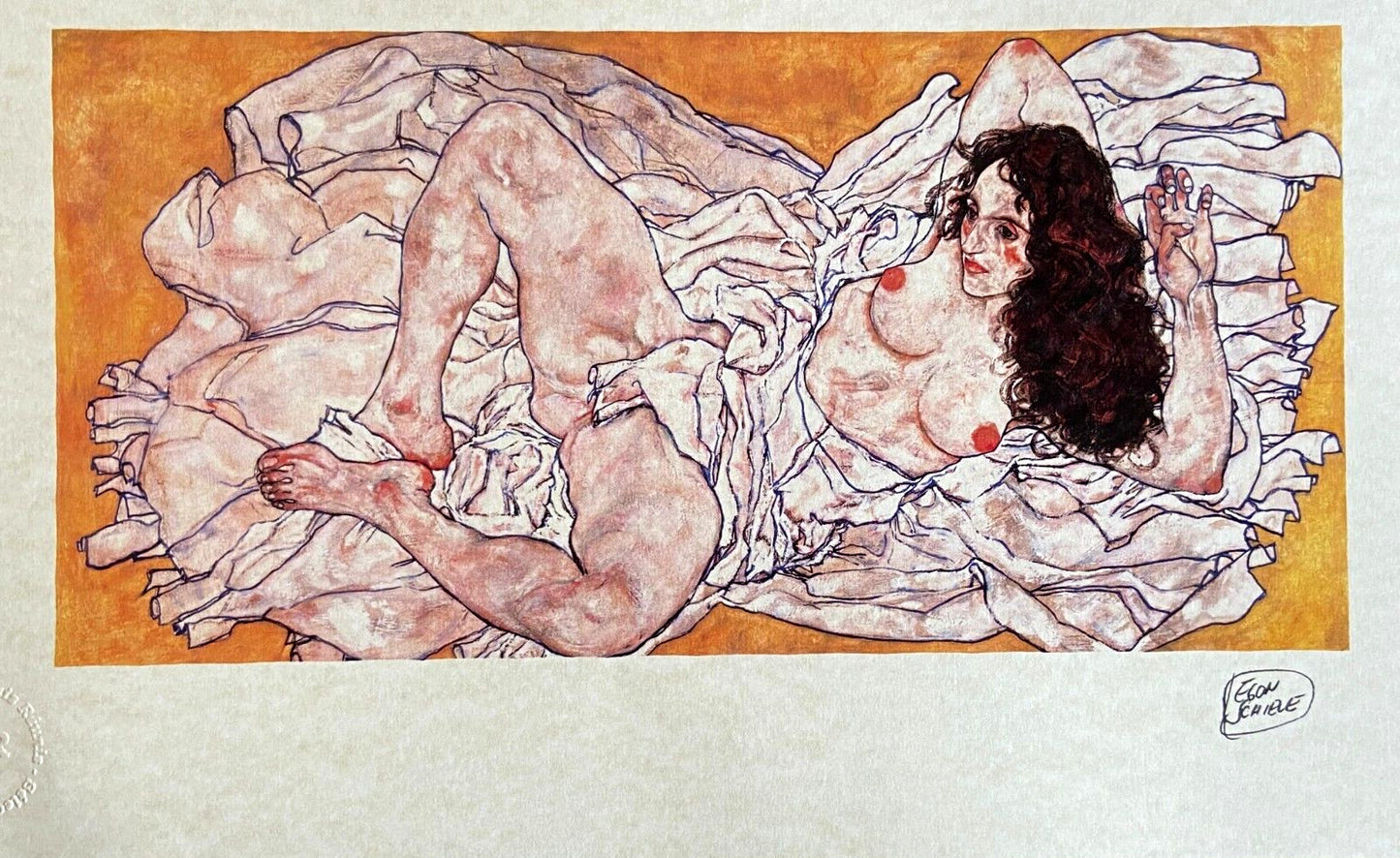 Egon Schiele Lithograph Coa Signed Op Certified Limited Numbered In Pencil