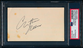 Christopher Reeve Autographed 3X5 Index Card Actor 