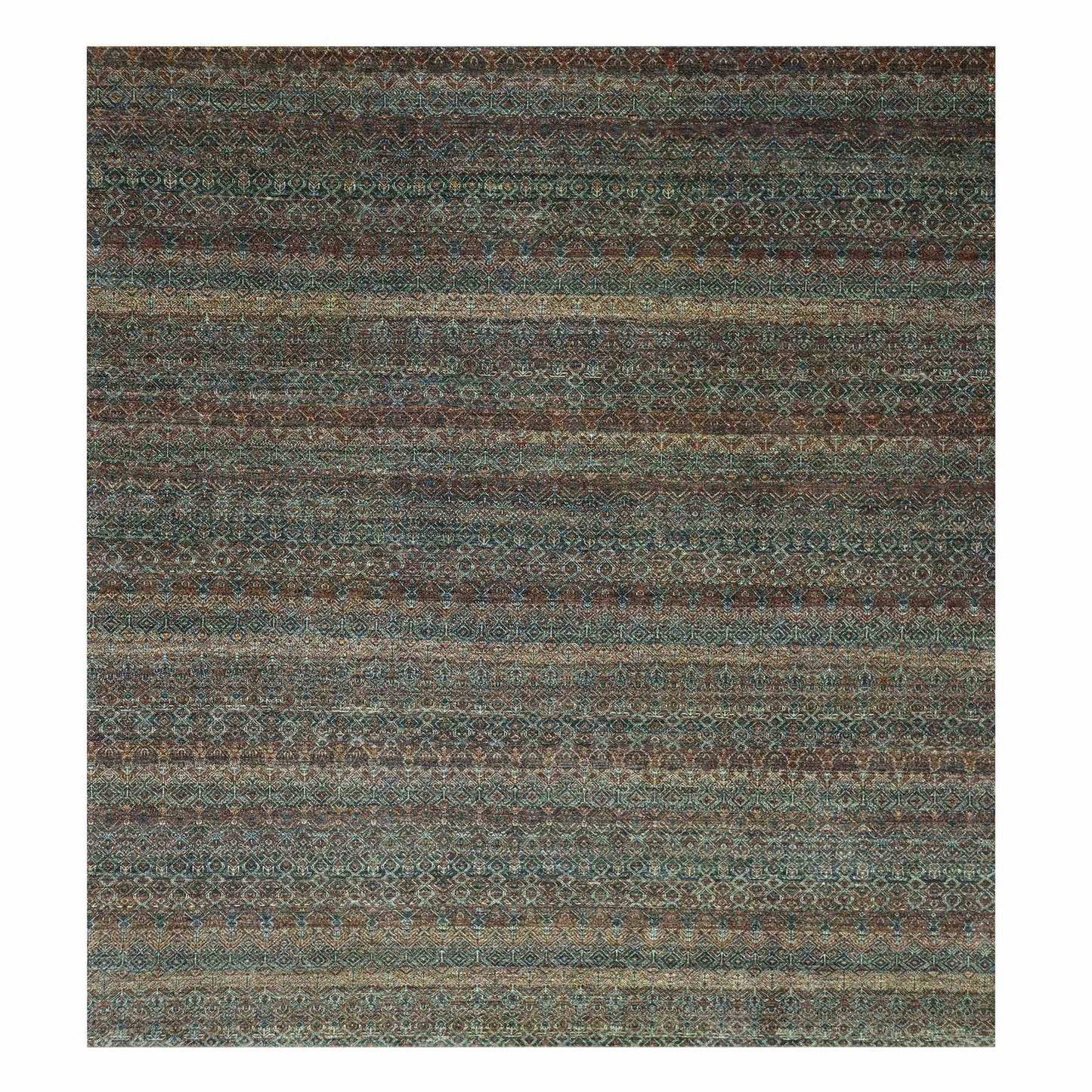 12'X12' Brown Kohinoor Herrita Design Wool Hand Knotted Xl Square Rug