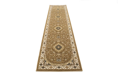 Classic Brown Floral Vintage Style 3x12 Machine Made Oriental Rug Runner