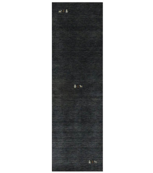 Plush Gabbeh Runner Rug Charcoal Tribal Modern