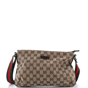 Gucci Web Strap Messenger Bag Gg Canvas Small