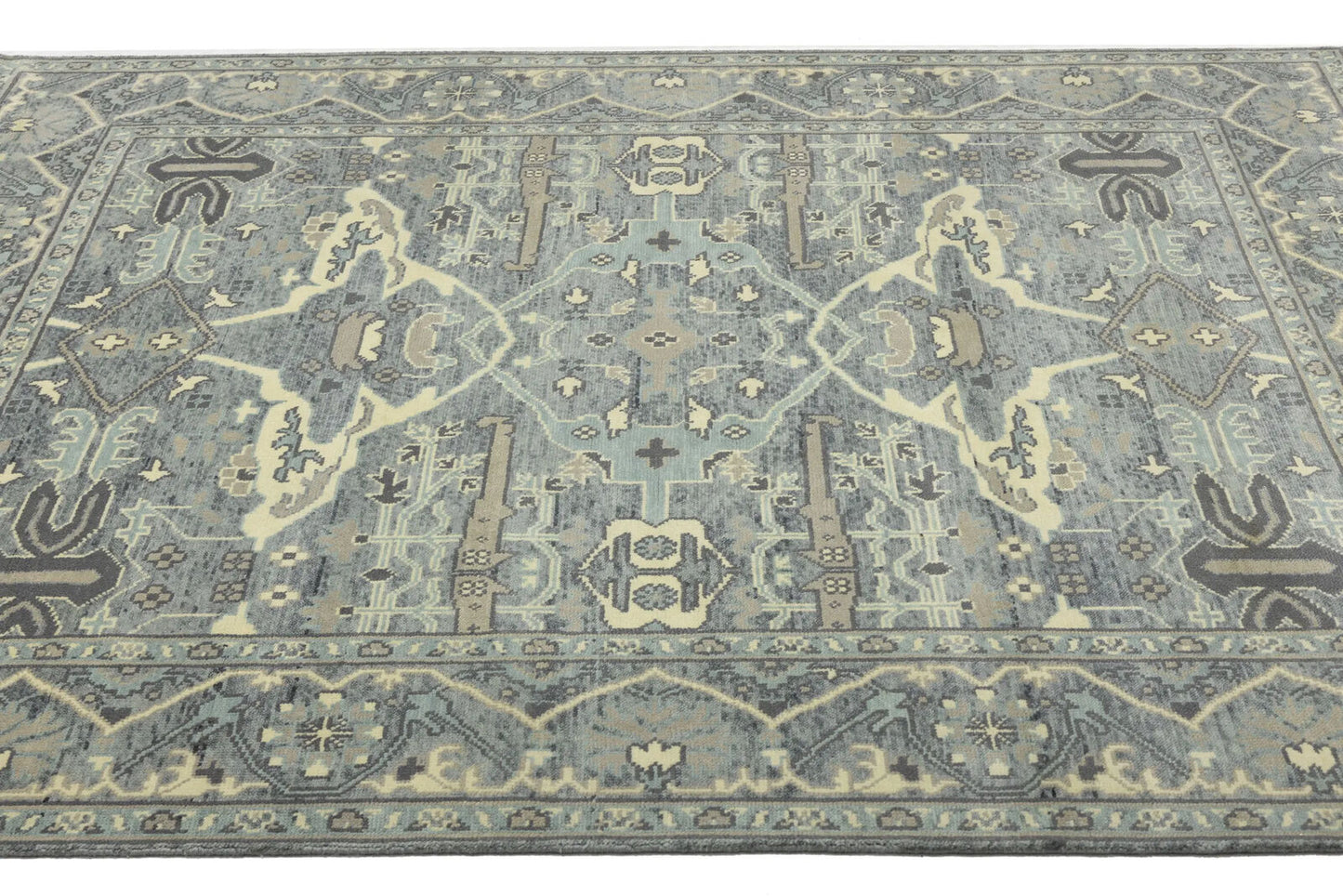 Large Oushak Wool Oriental Rug Muted Floral