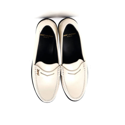 Saint Laurent Women'S Le Monogram Penny Loafers Leather