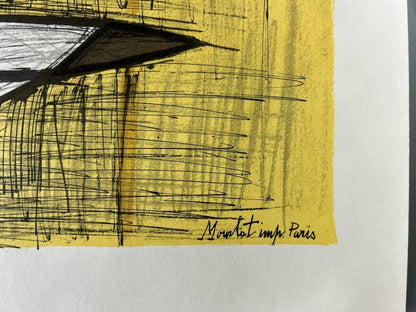 Bernard Buffet Lilies And Iris Lithograph Poster, Used Condition