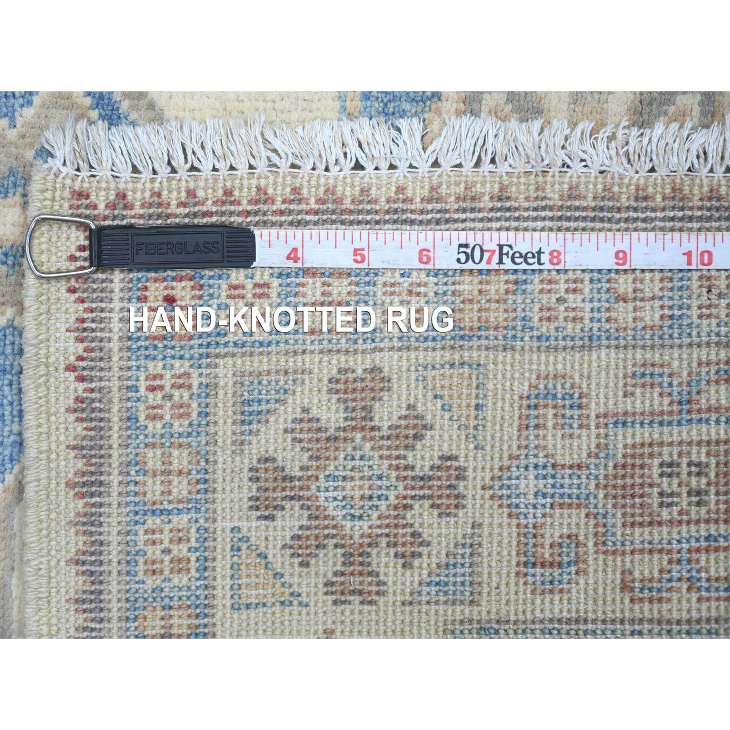 3'3"x4'7" Ivory Vintage Look Kazak Medallion Design Wool Hand Knotted Rug