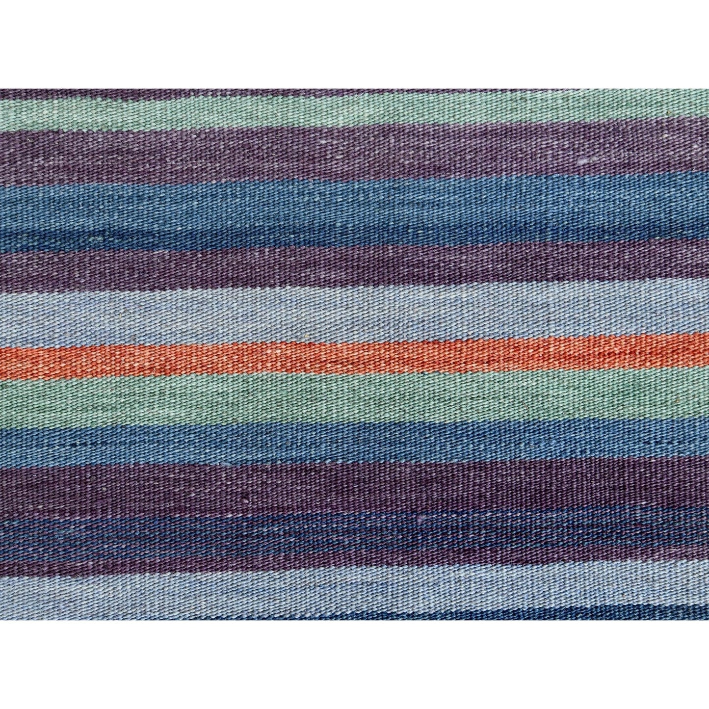 9'3"X12'1" Flat Weave Kilim Wool Hand Woven Stripe Design Reversible Rug