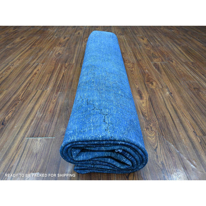 9'5"X12'7" Mavericks Blue Vintage Zoroastrian Karman Wool Oriental Rug
